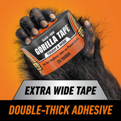 GORILLA Tough & Wide Heavy Duty Duct Tape, Silver, 2.88" x 25 yd, 1-Pack