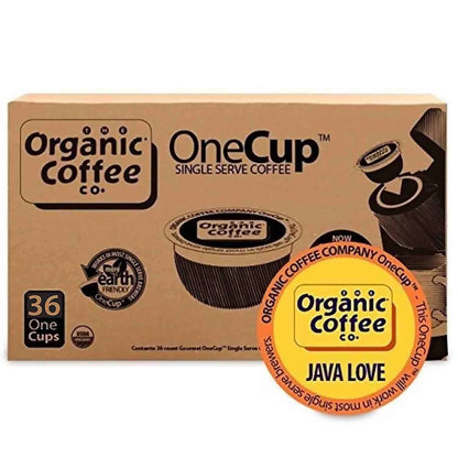 The Organic Coffee Co. Compostable Coffee Pods - Gorilla Decaf (36 Ct) K Cup Compatible including Keurig 2.0, Medium Roast, Swiss Water Processed, USDA Organic
