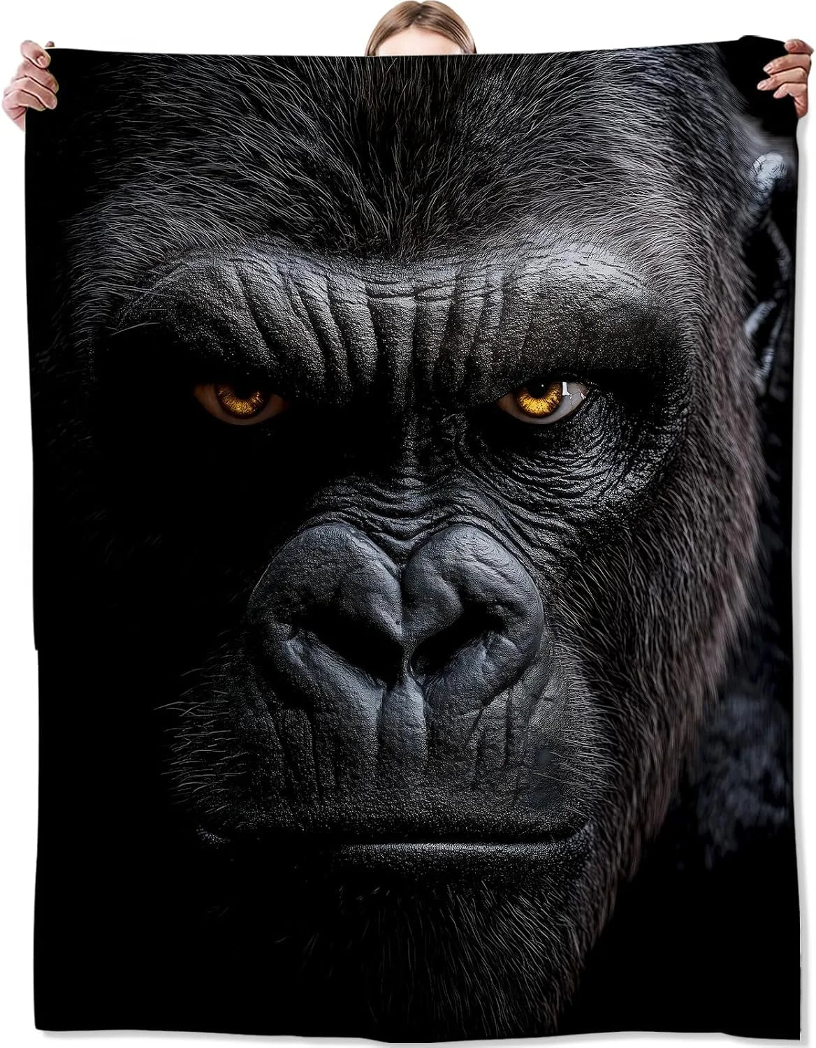 Gorilla Blankets for Adult Kids, Flannel Gorilla Throw Blanket, Birthday Gifts, Gorilla Decor for Sofa Couch Bed Living Room Soft Warm Lightweight Cozy 60" x 80"