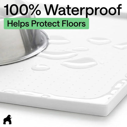 GORILLA GRIP Dog Food Mat, 100% Waterproof Silicone, 26x17 Navy