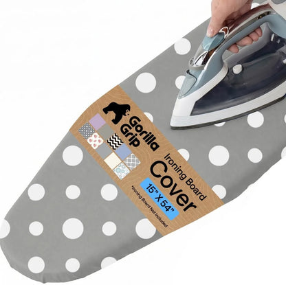 GORILLA GRIP Padded Ironing Board Cover, 15x54 Silver