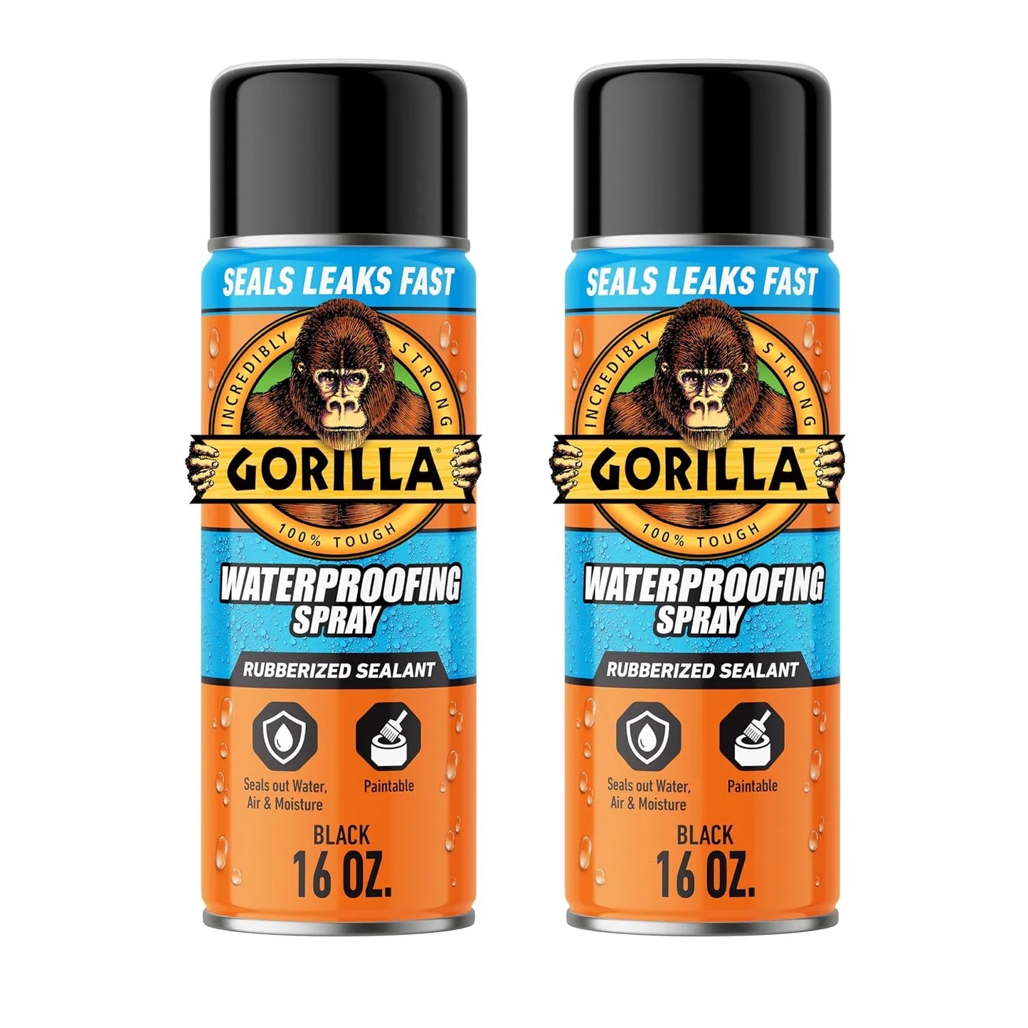 Gorilla Waterproofing Spray, Clear, 14 oz, 2-Pack, Flexible Sealant