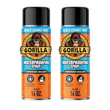 Gorilla Waterproofing Spray, Clear, 14 oz, 2-Pack, Flexible Sealant