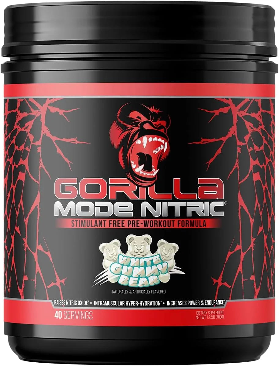 Gorilla Mode Nitric Stimulant Free Pre-Workout – Best Tasting and Most Effective Stimulant Free Pre-Workout/Massive Pumps · Vasodilation · Power / 688 Grams (Fruit Punch)