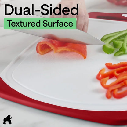 GORILLA GRIP BPA-Free Reversible Kitchen Cutting Board, Set of 3, Turquoise