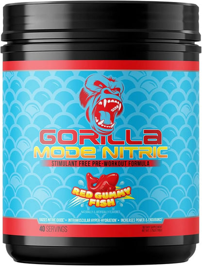 Gorilla Mode Nitric Stimulant Free Pre-Workout – Best Tasting and Most Effective Stimulant Free Pre-Workout/Massive Pumps · Vasodilation · Power / 688 Grams (Fruit Punch)