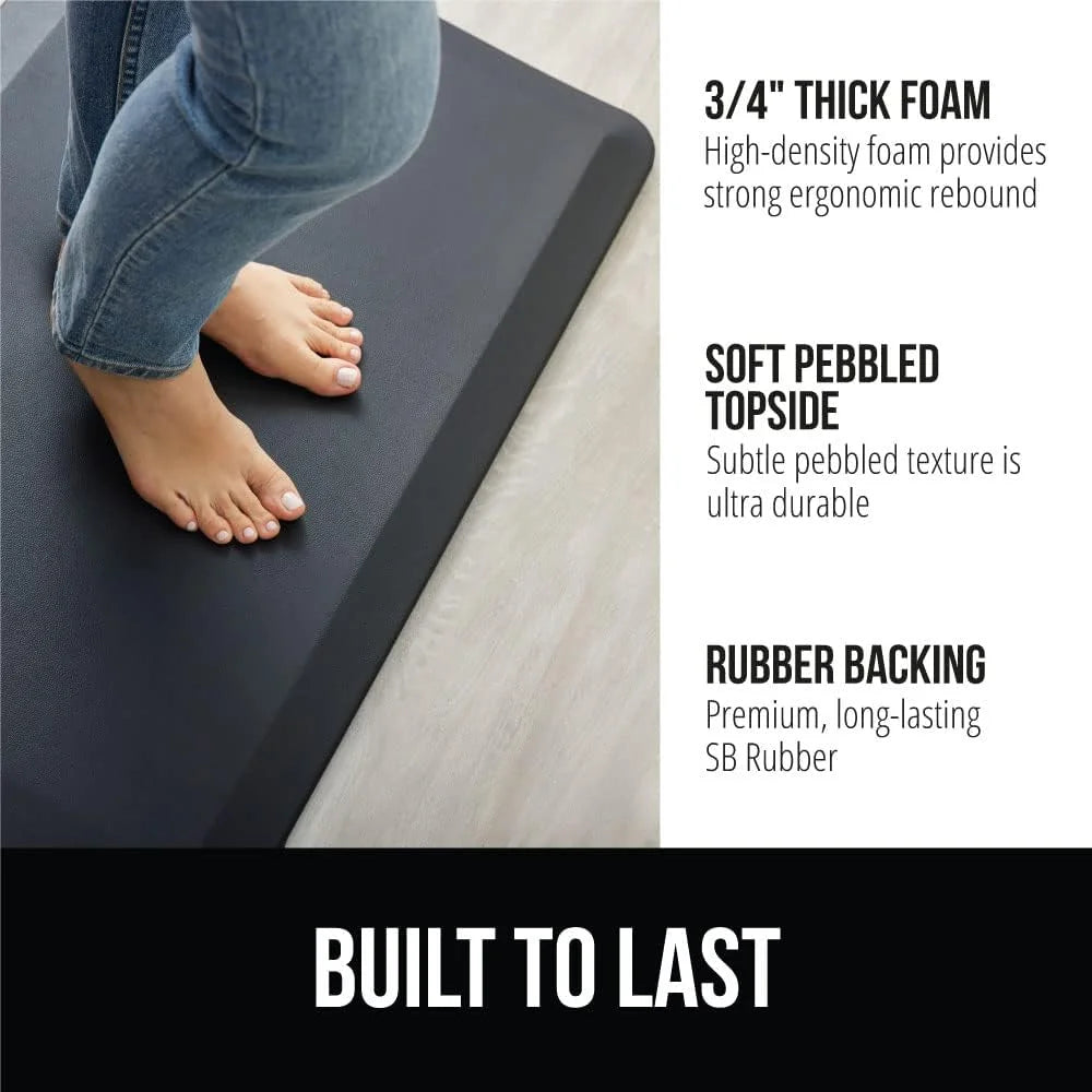 GORILLA GRIP Cushioned Antifatigue Kitchen Mat for Floor, 20x32, Charcoal