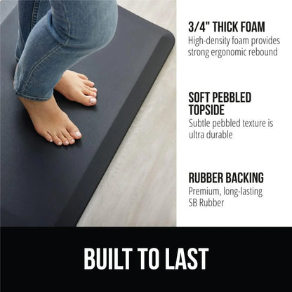 GORILLA GRIP Cushioned Antifatigue Kitchen Mat for Floor, 20x32, Charcoal