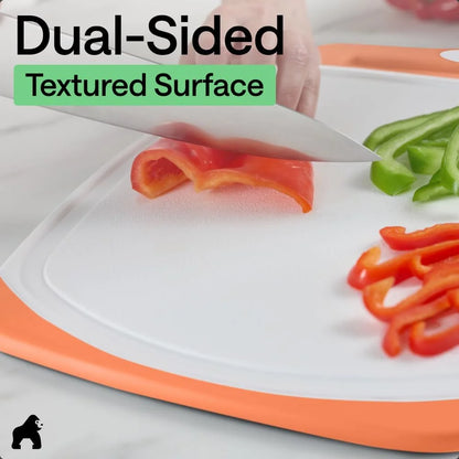 GORILLA GRIP BPA-Free Reversible Kitchen Cutting Board, Set of 3, Turquoise