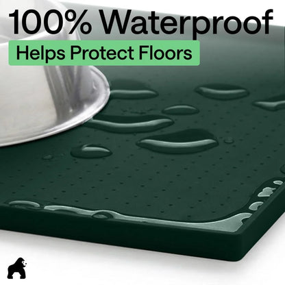 GORILLA GRIP Dog Food Mat, 100% Waterproof Silicone, 26x17 Navy