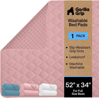 GORILLA GRIP Washable Reusable Underpads, 52x34 White