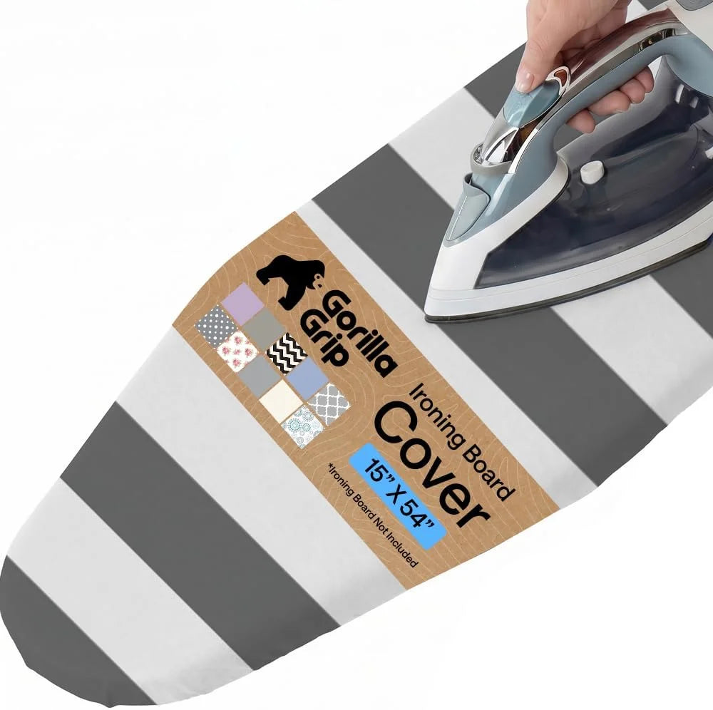 GORILLA GRIP Padded Ironing Board Cover, 15x54 Silver