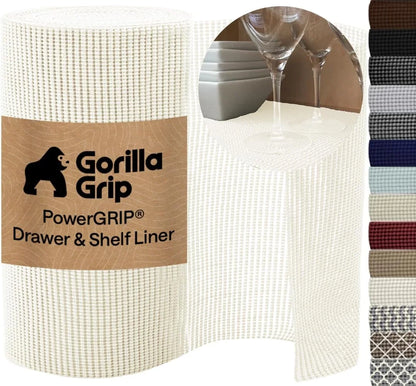 GORILLA GRIP powerGRIP Drawer Shelf and Cabinet Liner, 24"x30', Light Gray