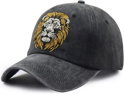 Unisex Adjustable Animal Hat for Men Women, Classic Cotton Wild Animals Embroidered Baseball Cap