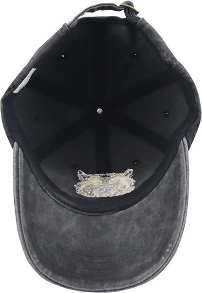 Unisex Adjustable Animal Hat for Men Women, Classic Cotton Wild Animals Embroidered Baseball Cap