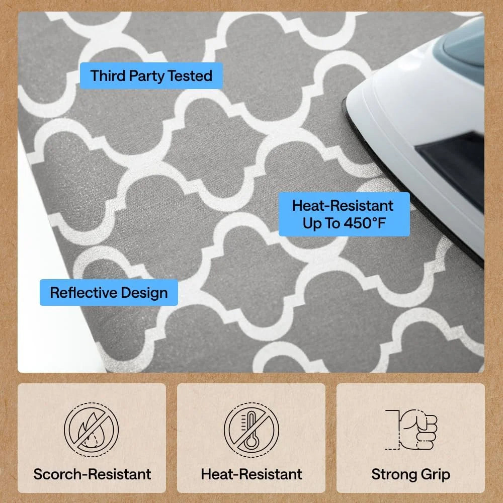 GORILLA GRIP Padded Ironing Board Cover, 15x54 Silver
