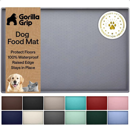 GORILLA GRIP Dog Food Mat, 100% Waterproof Silicone, 26x17 Navy