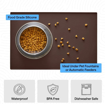 GORILLA GRIP Dog Food Mat, 100% Waterproof Silicone, 26x17 Navy